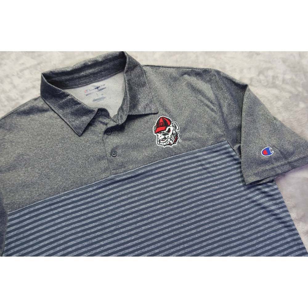 Georgia Bulldogs Gray‎ Polo Shirt Size L Champion
